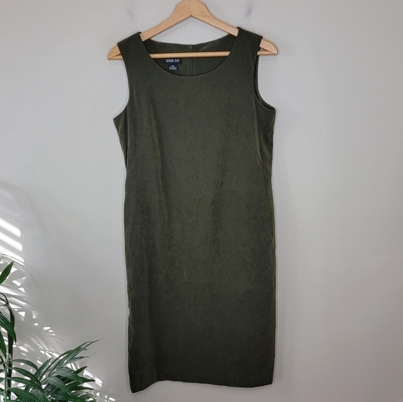 Leslie Fay | Petite Faux Suede Dress & Herringbone Open Blazer Size 10P - Picture 6 of 7